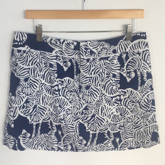 Lilly Pulitzer Cleona skort skirt navy zebra 6 - Picture 2 of 4